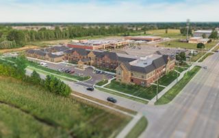 Oakleigh Macomb Senior Living aerial view at distance