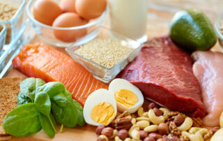 Protein packed foods, meats, eggs and nuts